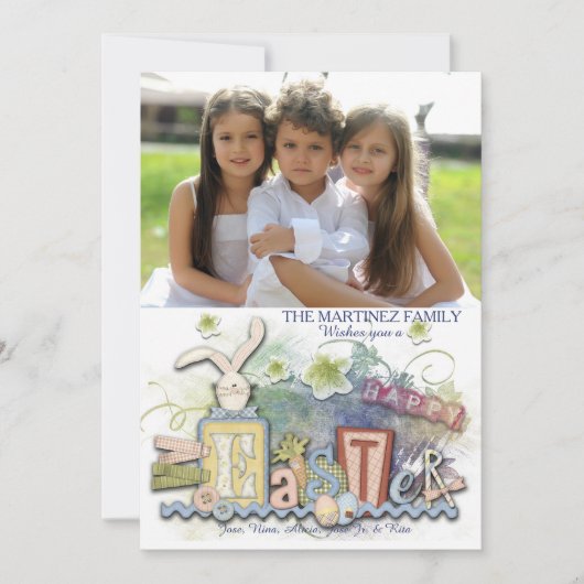ハッピーイースタークラフトスタイルフォトカード シーズンカード (正面)