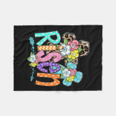 ハッピーイースタークリスチャン女の子ママ彼は上昇L フリースブランケット (正面(横))