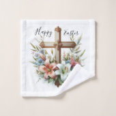 ハッピーイースタークロスとイースターリリー バスタオルセット (ウォッシュタオル)