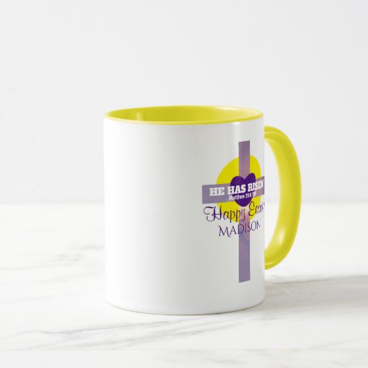 ハッピーイースタークロスバイブルバース名前をカスタムする マグカップ (正面右)