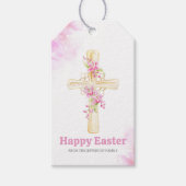ハッピーイースタークロスピンクフローラ蘭の花 ギフトタグ (正面)