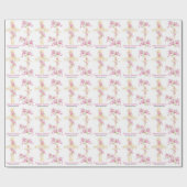 ハッピーイースタークロスピンクフローラ蘭の花 ラッピングペーパー (フラット)