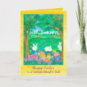 ハッピーイースターグランドドーターラビット名前をカスタムする カード (正面)