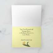 ハッピーイースターグリーティングカードカスタムイースターバニーカー シーズンカード (内部)