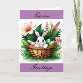 ハッピーイースターグリーティングハワイアントロピカル カード (正面)