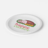 ハッピーイースターグレーズスライスハムディナープレート ペーパープレート (アングル)