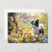ハッピーイースターコリーアンドチックス ポストカード (正面/裏面)