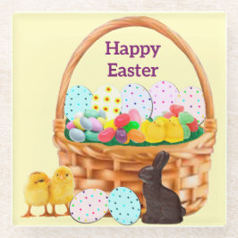 ハッピーイースターコースター ガラスコースター