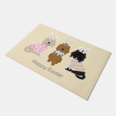 ハッピーイースターゴルデンドルドッグス ドアマット (アングル)