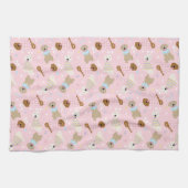 ハッピーイースターゴールデンレトリバードッグ キッチンタオル (横)