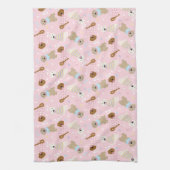 ハッピーイースターゴールデンレトリバードッグ キッチンタオル (縦)