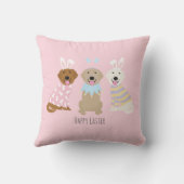 ハッピーイースターゴールデンレトリバードッグ クッション (裏面)