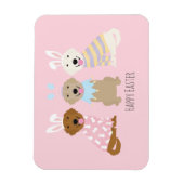 ハッピーイースターゴールデンレトリバードッグ マグネット (縦)