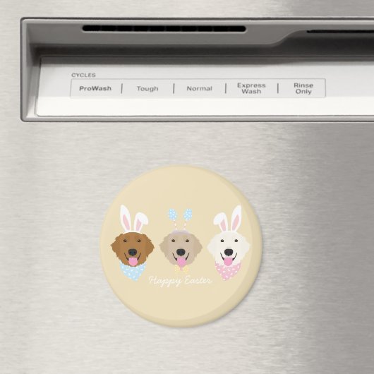 ハッピーイースターゴールデンレトリバードッグ マグネット (インサイチュ (食洗機))