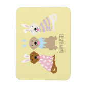 ハッピーイースターゴールデンレトリバードッグ マグネット (縦)