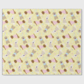 ハッピーイースターゴールデンレトリバードッグ ラッピングペーパー (フラット)