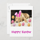 ハッピーイースターゴールデンレトリバー シーズンポストカード (正面/裏面)