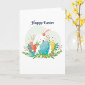 ハッピーイースターシャツガールズボーイズキッズ カード (黄色い花)