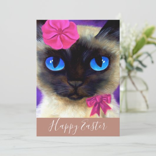 ハッピーイースターシャミーキャットキットンイラストレーション シーズンカード (スタンド正面)