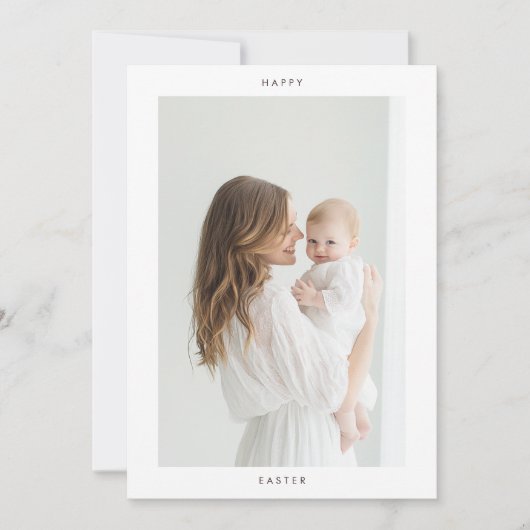 ハッピーイースターシンプル写真 | イースターパーソナライズされた 招待状 (正面)