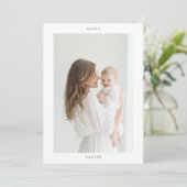 ハッピーイースターシンプル写真 | イースターパーソナライズされた 招待状 (スタンド正面)