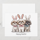 ハッピーイースターシーズー(犬)ズドッグ シーズンカード (正面/裏面)