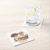 ハッピーイースターシーズー（犬）ズドッグ スクエアペーパーコースター (インサイチュ)