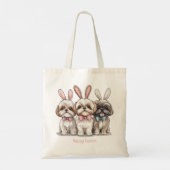 ハッピーイースターシーズー（犬）ズドッグ トートバッグ (裏面)