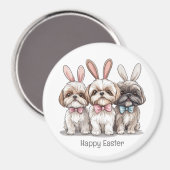 ハッピーイースターシーズー（犬）ズドッグ マグネット (正面/裏面)
