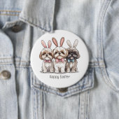 ハッピーイースターシーズー(犬)ズドッグ 缶バッジ (インサイチュ)
