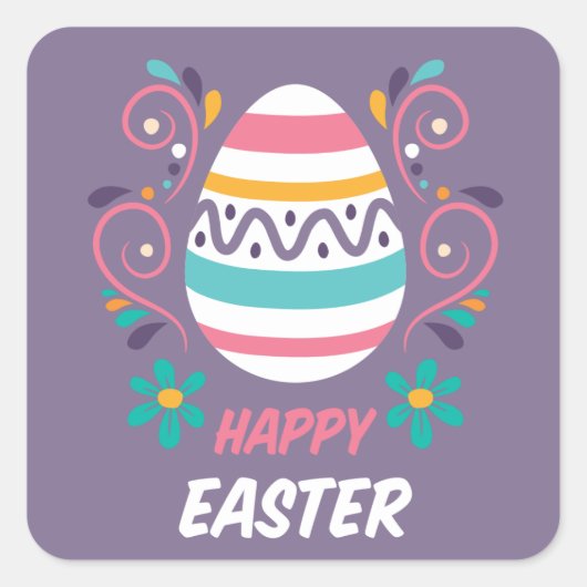 ハッピーイースターシール スクエアシール (正面)