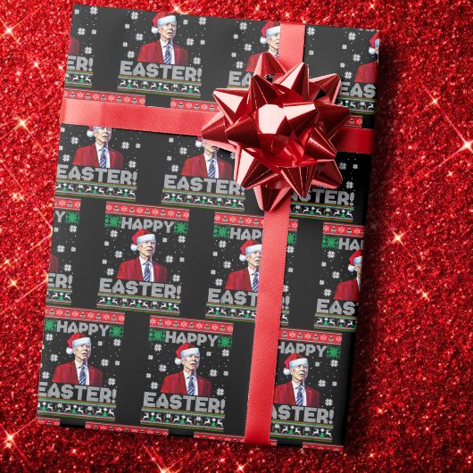 ハッピーイースタージョーバイデン氏クリスマス ラッピングペーパー