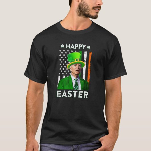 ハッピーイースタージョーバイデン氏St patricks dayレプレシャン Tシャツ (正面)