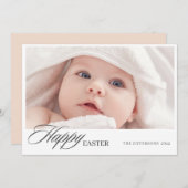 ハッピーイースタースクリプトミニマルの写真 シーズンカード (正面/裏面)