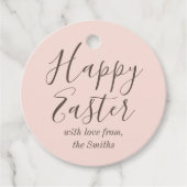 ハッピーイースタースタイリッシュ赤面ピンクパーティーフェイスラベル フェイバータグ (正面)