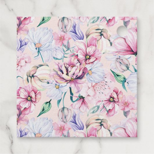 ハッピーイースタータイポグラフィパステルフラワーズパターン フェイバータグ (裏面)