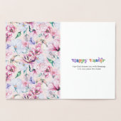 ハッピーイースタータイポグラフィパステルフラワーズパターン 箔カード (内部)