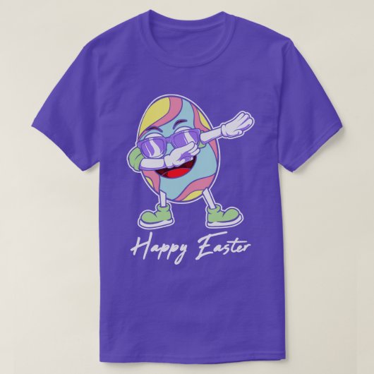 ハッピーイースターダビング卵おもしろい Tシャツ (デザイン正面)