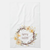 ハッピーイースターダフォジルフローラリース キッチンタオル (縦)