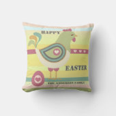 ハッピーイースターチキンと卵パステルピロー クッション (正面)
