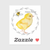 ハッピーイースターチキンと春の花 シール (シート)