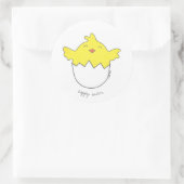 ハッピーイースターチックステッカー ラウンドシール (バッグ)