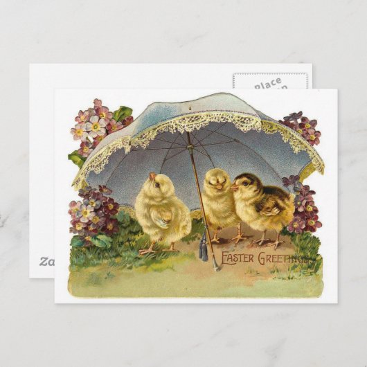 ハッピーイースターチックスヴィンテージ シーズンポストカード (正面/裏面)