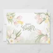 ハッピーイースターチューリップ、ダフォジルとデイジー シーズンカード (正面)