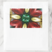 ハッピーイースターチョコレートエッグ万華鏡のように千変万化するパターン花 長方形シール (バッグ)