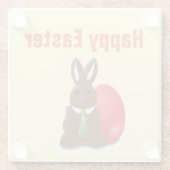 ハッピーイースターチョコレートバニー ガラスコースター (裏面)