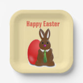 ハッピーイースターチョコレートバニー ペーパープレート (正面)