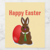 ハッピーイースターチョコレートバニー ワインラベル (シングルラベル)