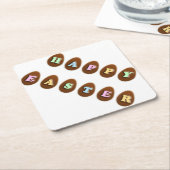 ハッピーイースターチョコレート卵 スクエアペーパーコースター (アングル)