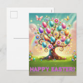 ハッピーイースターツリーホリデーポストカード シーズンポストカード (正面/裏面)